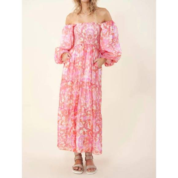 Hale Bob Women's NEVE Blue Patterned Chiffon Maxi Dress 61SG674A main image 1